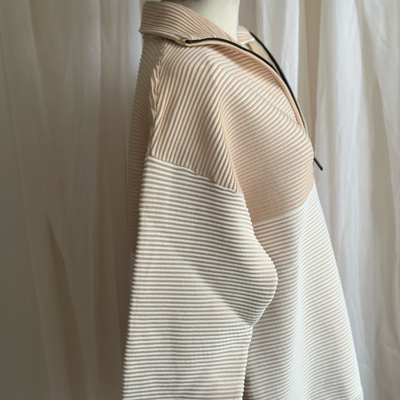 Y2K ATHLEISURE APRÈS-SKI Neutral Two Tone Zip Jumper / Sweatshirt V Neck Sweater - Picture 9 of 14